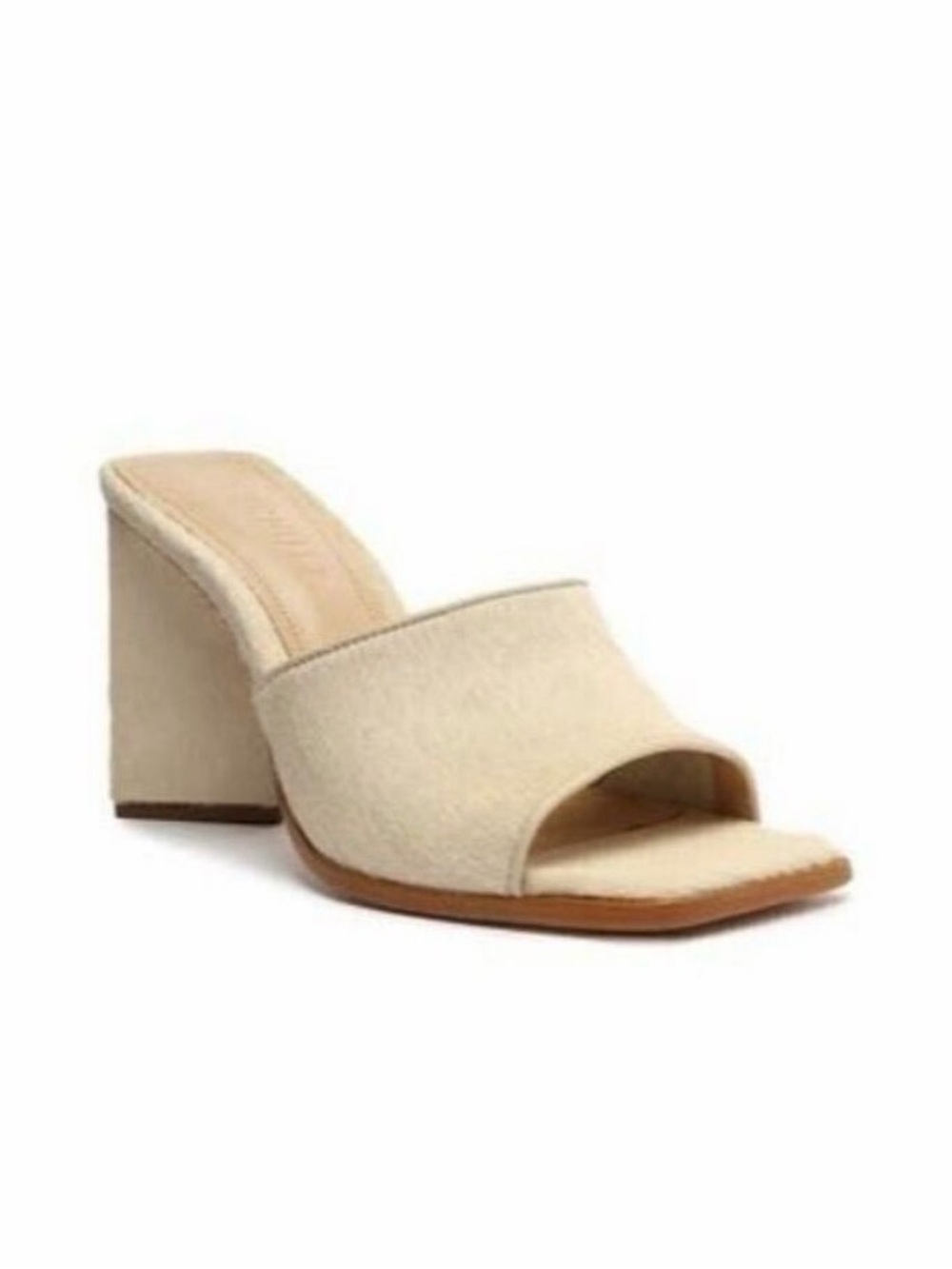 SCHUTZ Lizah Cream Open-Toe Block Heel Mule Sz 10